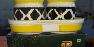 JP Flora Hand Painted 2 Pcs Pickle Jar