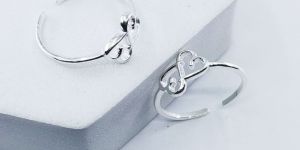 Two Heart Plain Toe Ring