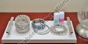 Marble Tray with Metal Handles