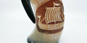 Ship Carving Horn Mugs