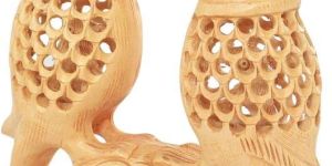 Wooden Parrot Pair