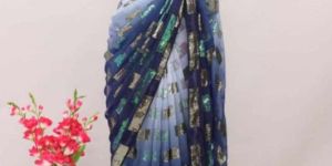 Soft Georgette Dual Sequence Embroidery Work Saree
