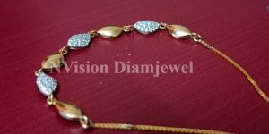 Yellow Gold Natural Diamond Light Weight Bracelet
