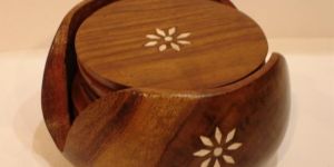 Wooden Round Coaster Set