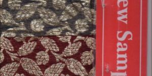 Spun Cotton Pure Zari Brocade Weaving Fabric 03
