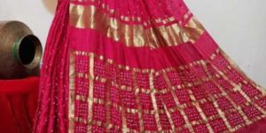 Modal Silk Bandhani Gharchola Saree