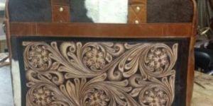 Fancy Leather Tooling Carving Hand Clutch