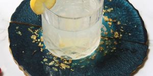 Traingle Teal Blue Resin Coaster Set (Pack of 4)