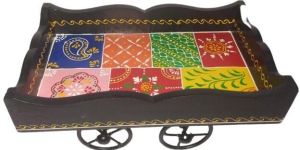 Wooden Wheel Shaped Serving Tray