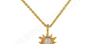 Rainbow Moonstone Brass Pendant