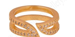 White Zircon Brass Ring