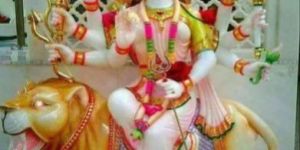 Multicolor Marble Maa Durga Statue
