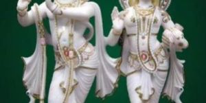 Printed Radha Krishna Marble Statue
