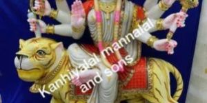 White Marble Goddess Durga Statue