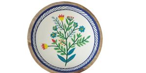 Wooden Bowl Hand Painted Multi Color