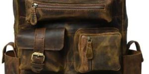 Multi-Four Pocket Leather Backpack