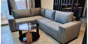 Straight Line L Shape Corner Sofa with Cushion