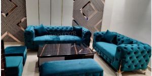 Suede Fabric Chesterfield Modern Sofa