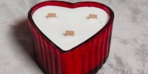 Red Heart Shape Scented Candle