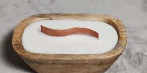 Wooden Tub Candles with 1 Wooden Wick