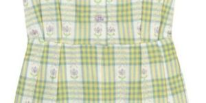 Girls Green Cotton Jacquard Check Jumpsuit