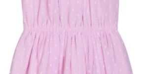 Girls Poly Dobby Pink Frock