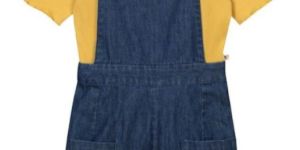 Girls T-shirt with Denim Dungaree Set