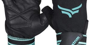 XTRIM Macho Unisex Leather Gym Gloves, for Professional Weightlifting, Fitness Training and Workout