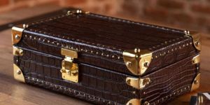 Antique Leather Storage Box