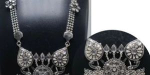 Oxidized Silver Pendant Set