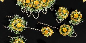 Yellow Floral Bridal Necklace Set