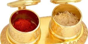 Gold Plated Kumkum Box