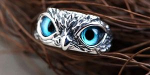Silver Owl Eye Ring
