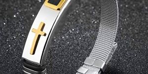 Stainless Steel Christian Cross Bracelet