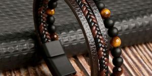 Tiger Eye Leather Bracelet