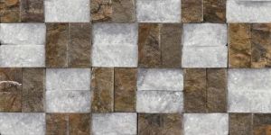 White and Forest Brown Stone Wall Panel