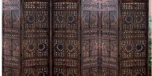 Wooden Screen 6 Panels Foldable Partition