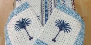 Two Pillow Cover Hand Block Printed Cotton Quilt