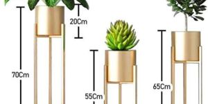 Golden Planter Set with Stand
