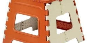 Orange Plastic Folding Stool