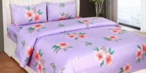 Printed Glace Cotton Double Bed Sheet
