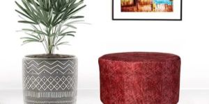 Red Round Ottoman