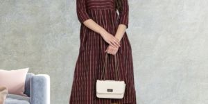 Design Flared Striped Women Kurti