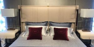 Walnut off White Double Bed