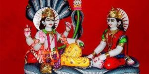 Vishnu Laxmi Sheshnag Marble Statue