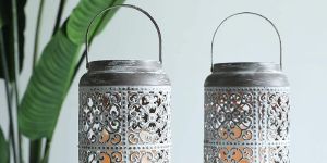 Set of 2 Metal Candle Lantern