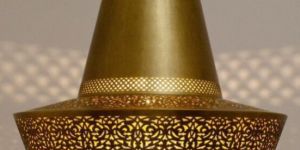 Slight Shade Brass Moroccan Pendant Light