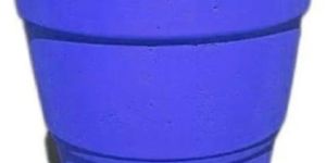 Blue Cement Flower Pot