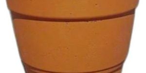 Brown Cement Flower Pot