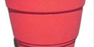 Red Cement Flower Pot